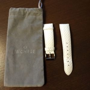 Michele white leather band 20M reg